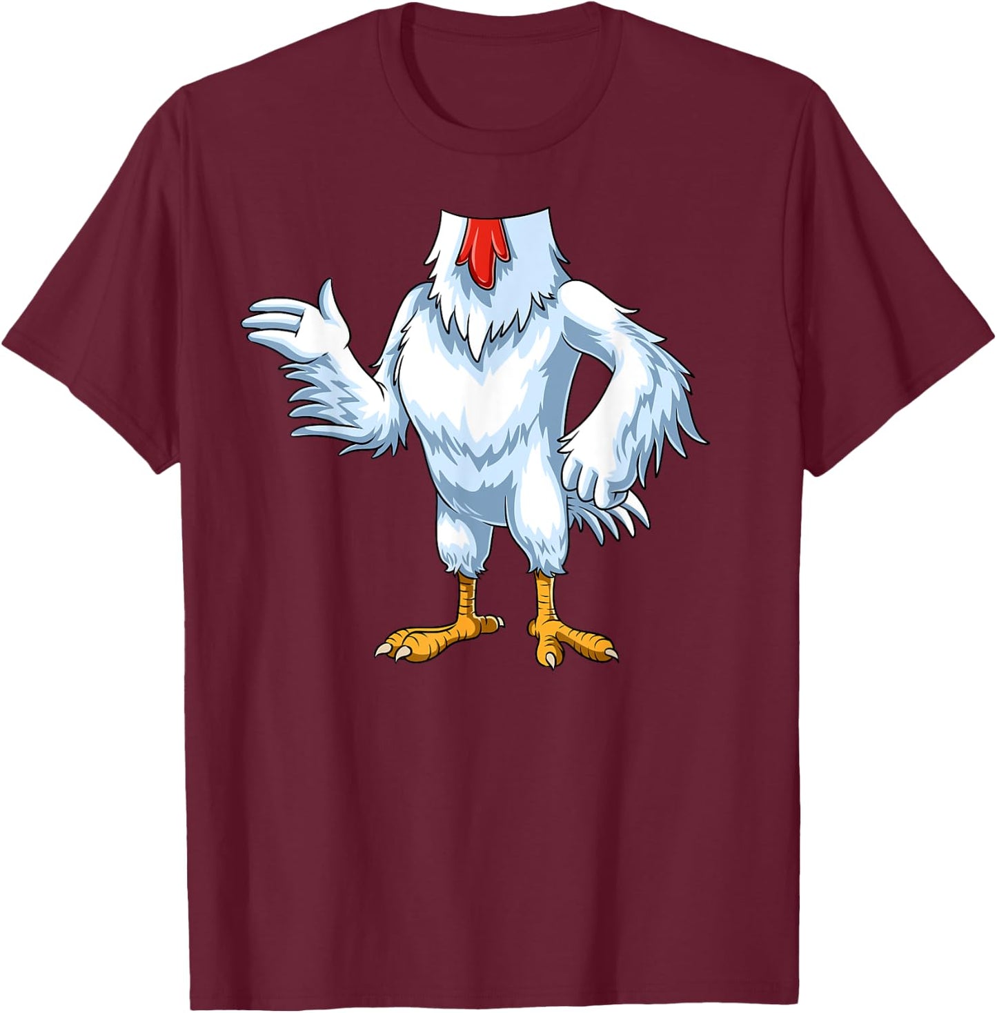 Easy Chicken Costume Chicken Body Headless Chicken Costume T-Shirt - T-Shirt | Maroon