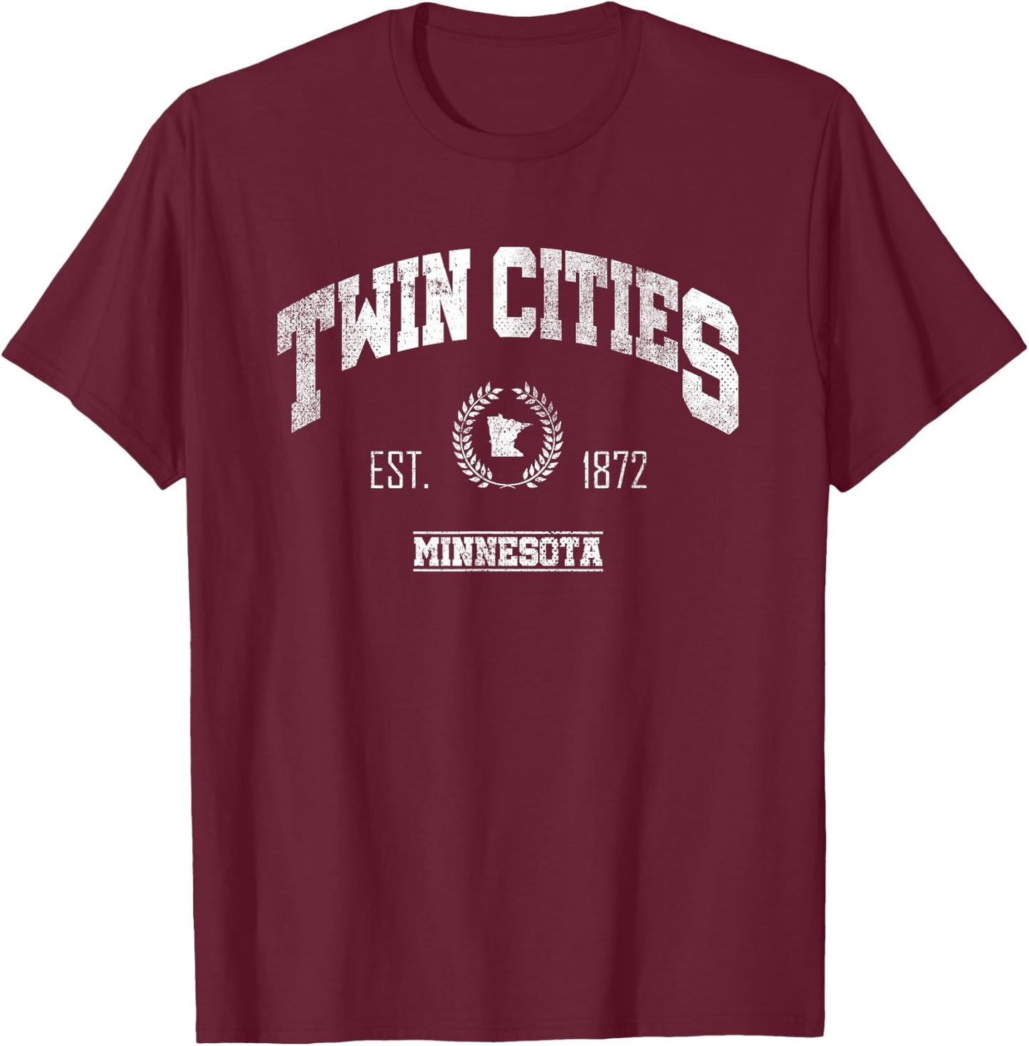 Twin Cities MN | Minnesota Throwback Sports T-Shirt - T-Shirt | Maroon