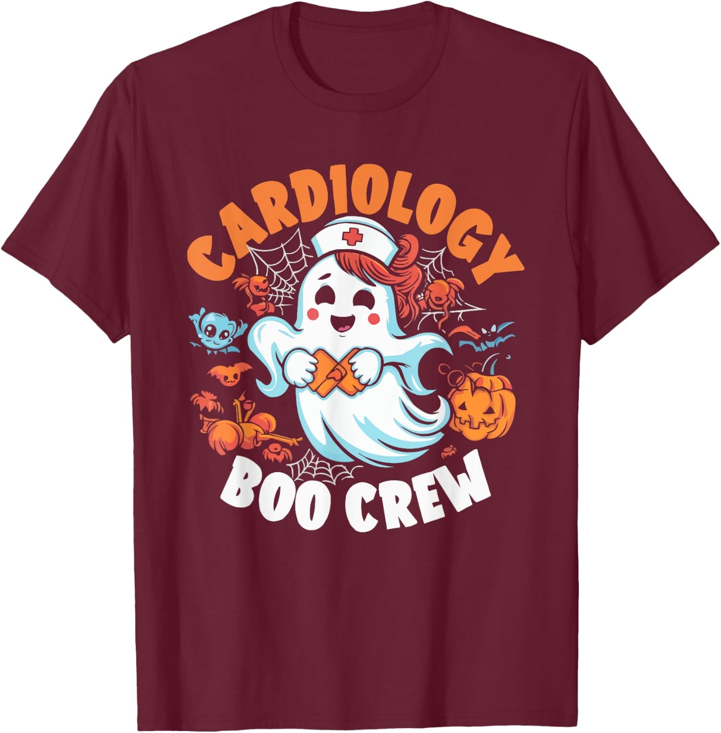 Cardiology Nurse Halloween Spooky Nursing Trick Or Treat T-Shirt - T-Shirt | Maroon