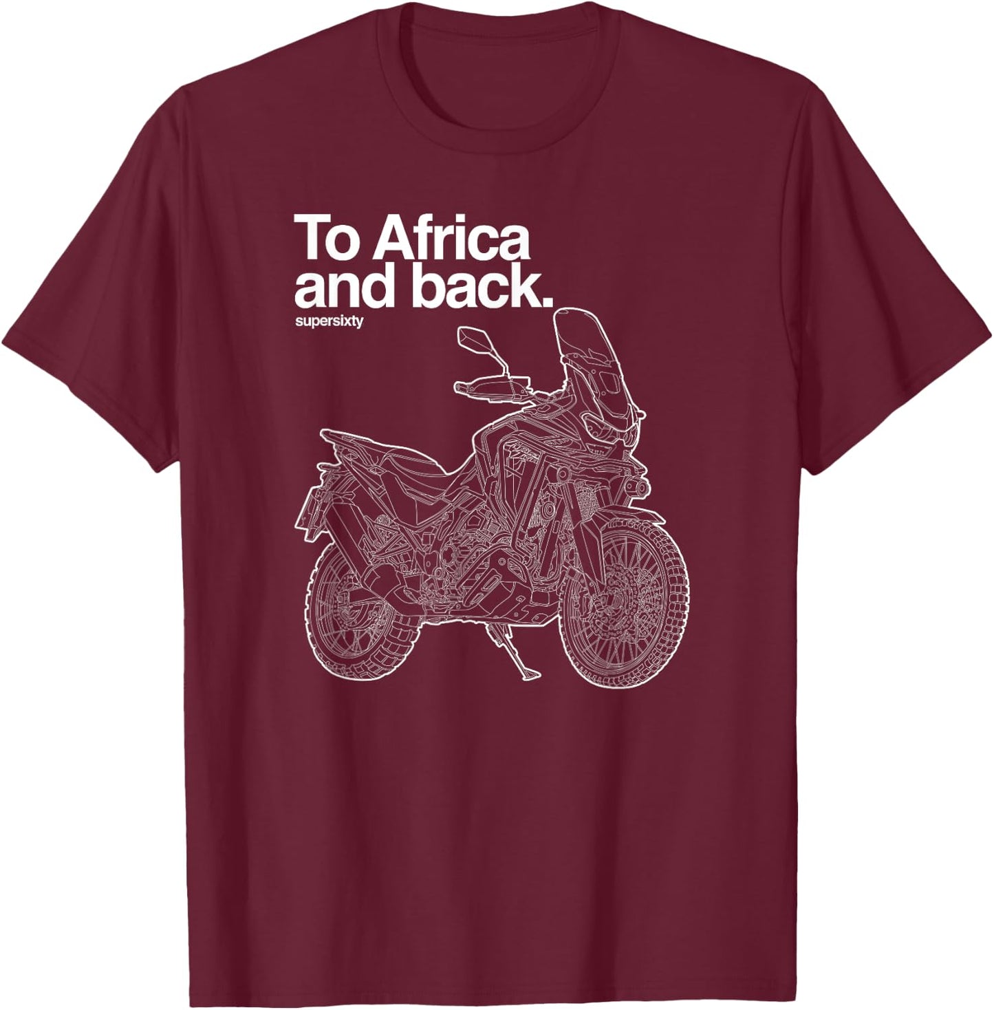 Adventure Dual Sport Adventure Africa Twin Motorcycle Design T-Shirt - T-Shirt | Maroon
