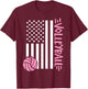 Volleyball US Flag USA T-Shirt - T-Shirt | Maroon