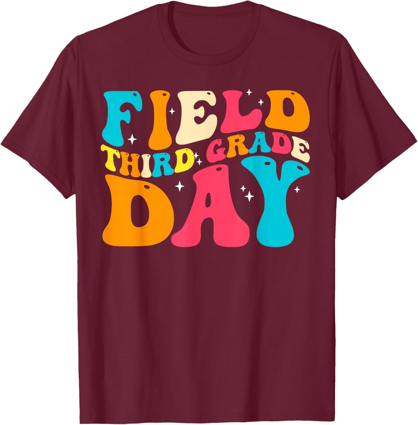 3rd Grade Field Day 2025 Third Grade Tie Dye Teacher Student Women Kids T-Shirt - T-Shirt | Maroon
