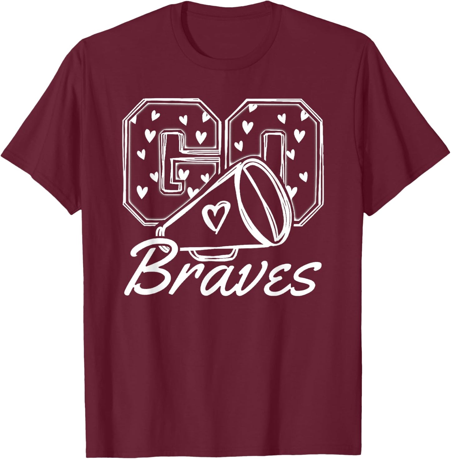 Vintage Braves School Team Spirit Girls Kids T-Shirt - T-Shirt | Maroon