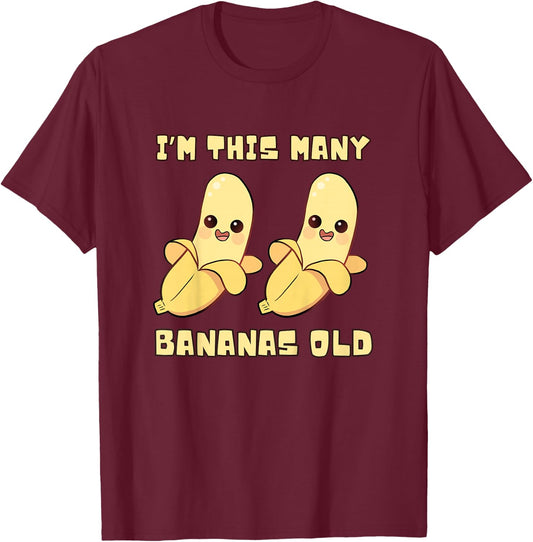 I'm This Many Bananas Old - Banana 2nd Birthday 2 Years Old T-Shirt - T-Shirt | Maroon