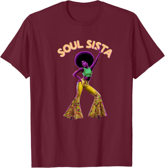 Artsy Funk Shirt Vintage 70s Costume Afro Soul Music T-Shirt - T-Shirt | Maroon