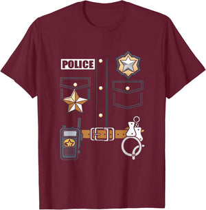 Police Officer Badge Star Uniform Police Cops T-Shirt - T-Shirt | Maroon