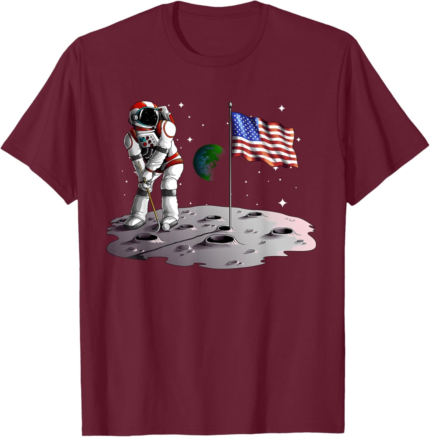 Cool Astronaut Art For Kids Boys Men Space Themed Galaxy T-Shirt - T-Shirt | Maroon