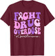 Fight Drug Overdose Purple Ribbon Opioid Overdose Awareness T-Shirt - T-Shirt | Maroon