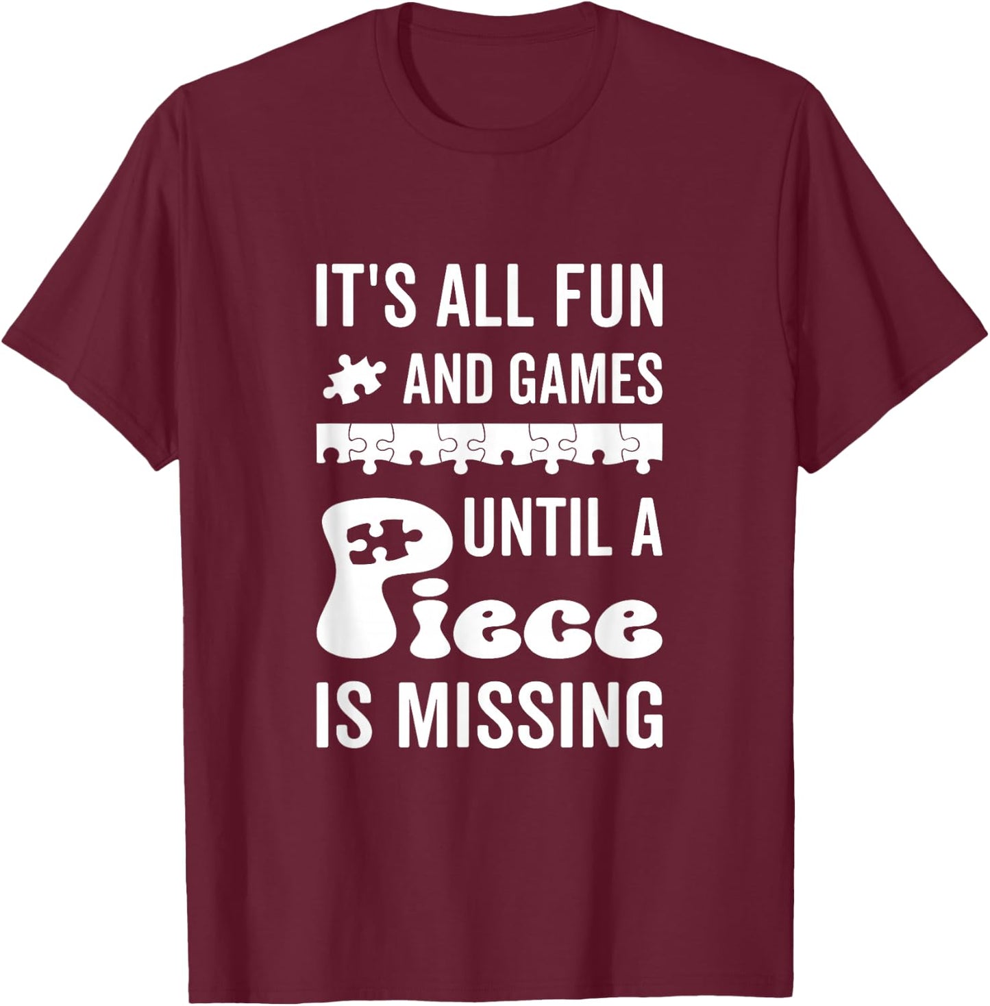 Jigsaw Puzzle Piece T-Shirt - T-Shirt | Maroon
