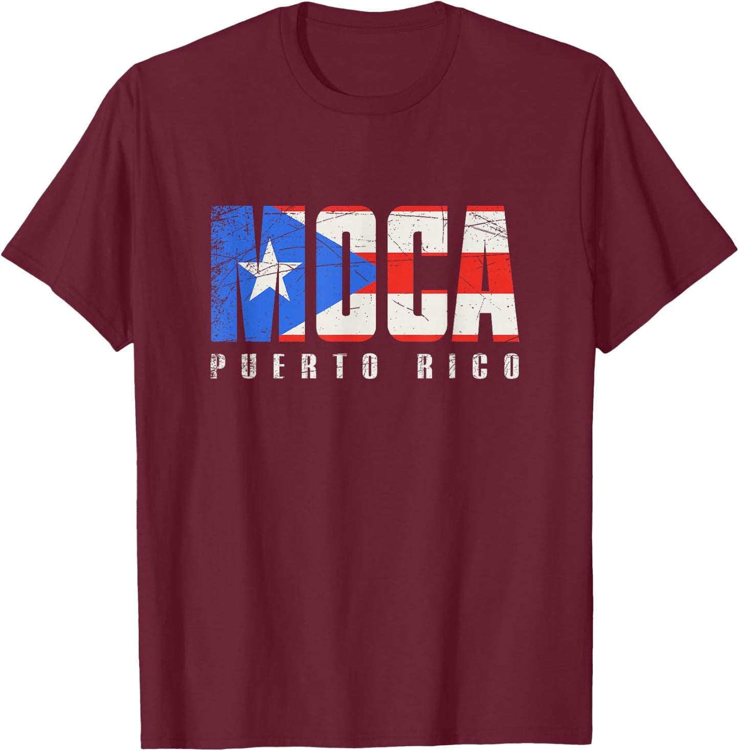 Puerto Rican flag Moca Puerto Rico T-Shirt - T-Shirt | Maroon