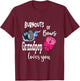Burnouts or Bows Grandpop Loves You Special Grandpa T-Shirt - T-Shirt | Maroon