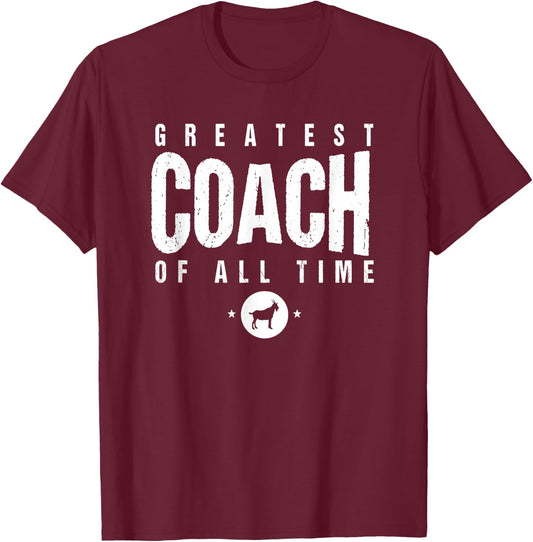 Greatest Coach of All Time Coach Day #1 Best Coach Goat Icon T-Shirt - T-Shirt | Maroon