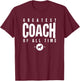 Greatest Coach of All Time Coach Day #1 Best Coach Goat Icon T-Shirt - T-Shirt | Maroon