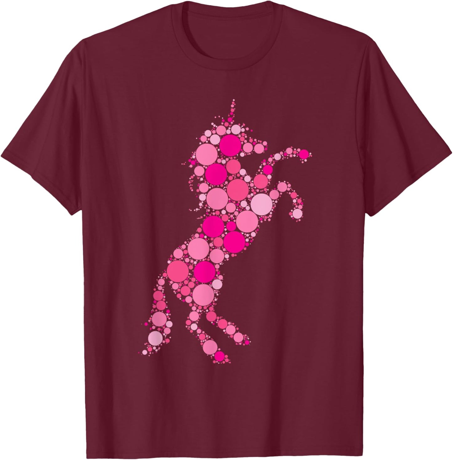Pink Polka Dot Unicorn International Dot Day T-Shirt - T-Shirt | Maroon