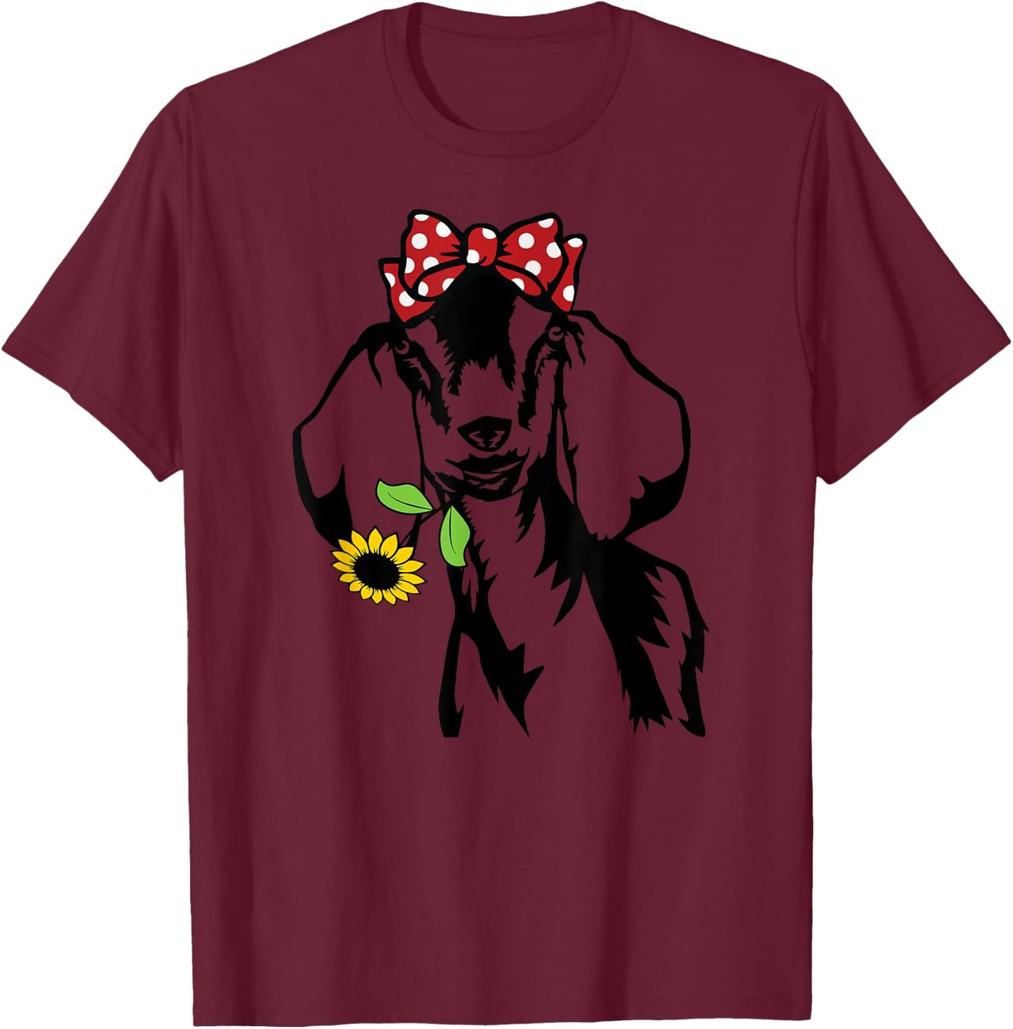 Goat mom goat sunflower, nubain goat T-Shirt - T-Shirt | Maroon