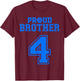 Proud Volleyball Brother Number 4 B T-Shirt - T-Shirt | Maroon