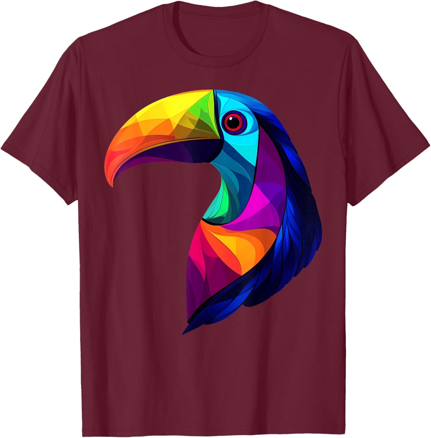 Colorful Toucan Vibrant Rainforest Jungle Animals Black T-Shirt - T-Shirt | Maroon