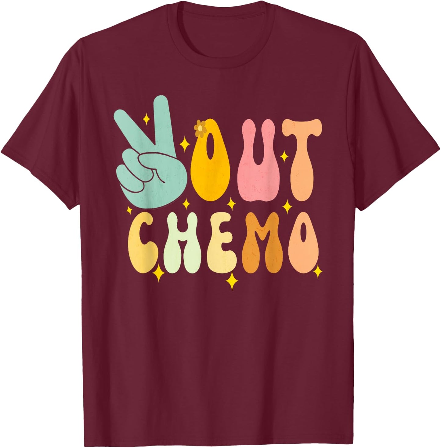 Peace-Out Chemo Last Day Of Chemo End Chemotherapy Cancer T-Shirt - T-Shirt | Maroon