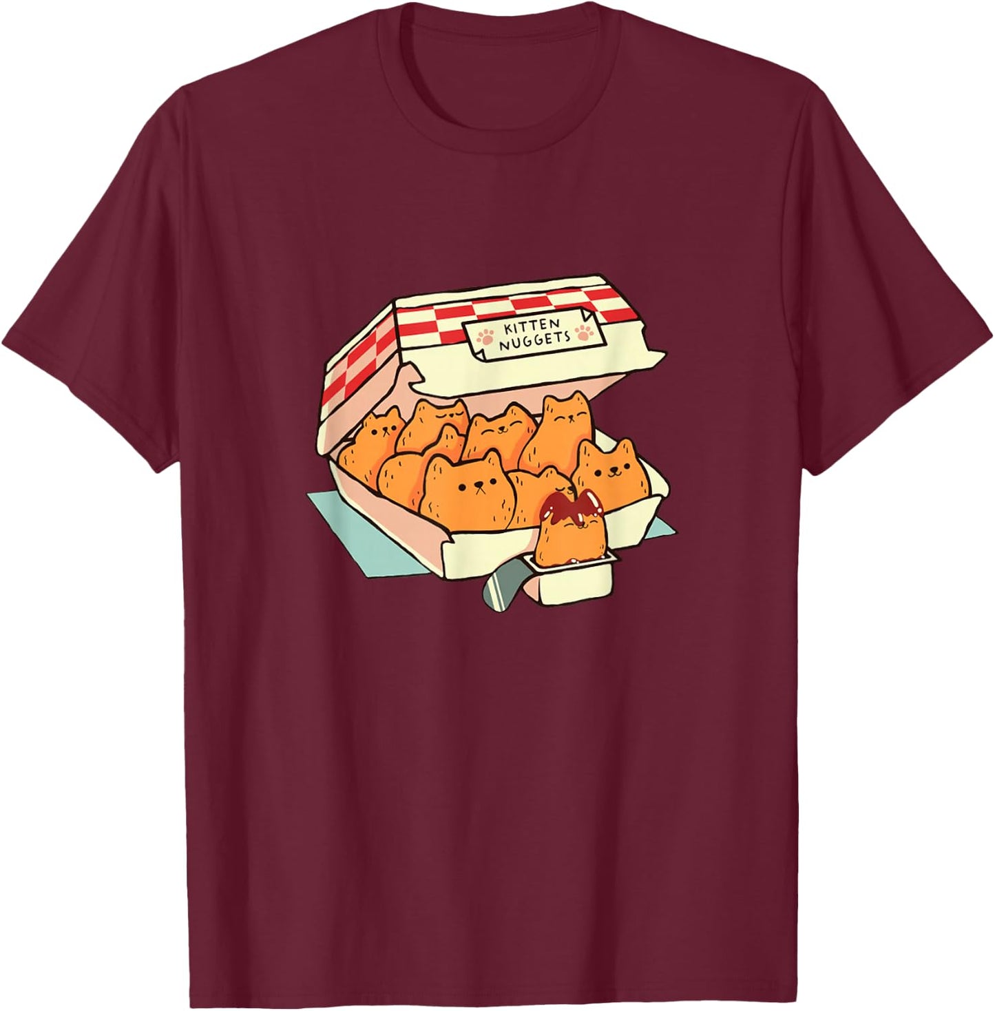 Kitten Nuggets For Cat Lover Black Cat Humor T-Shirt - T-Shirt | Maroon