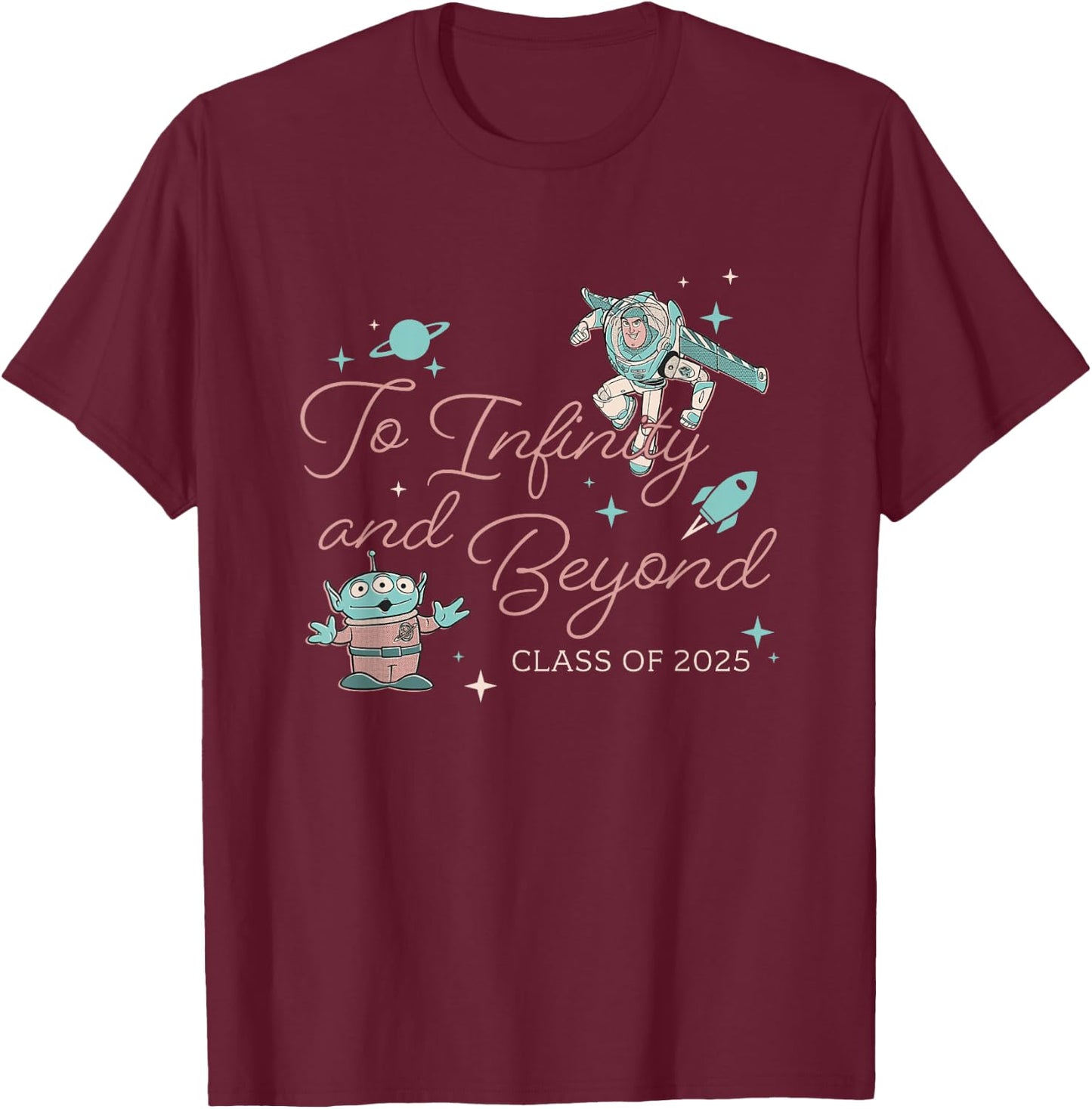 Disney Pixar Toy Story To Infinity And Beyond Retro Logo T-Shirt - T-Shirt | Maroon