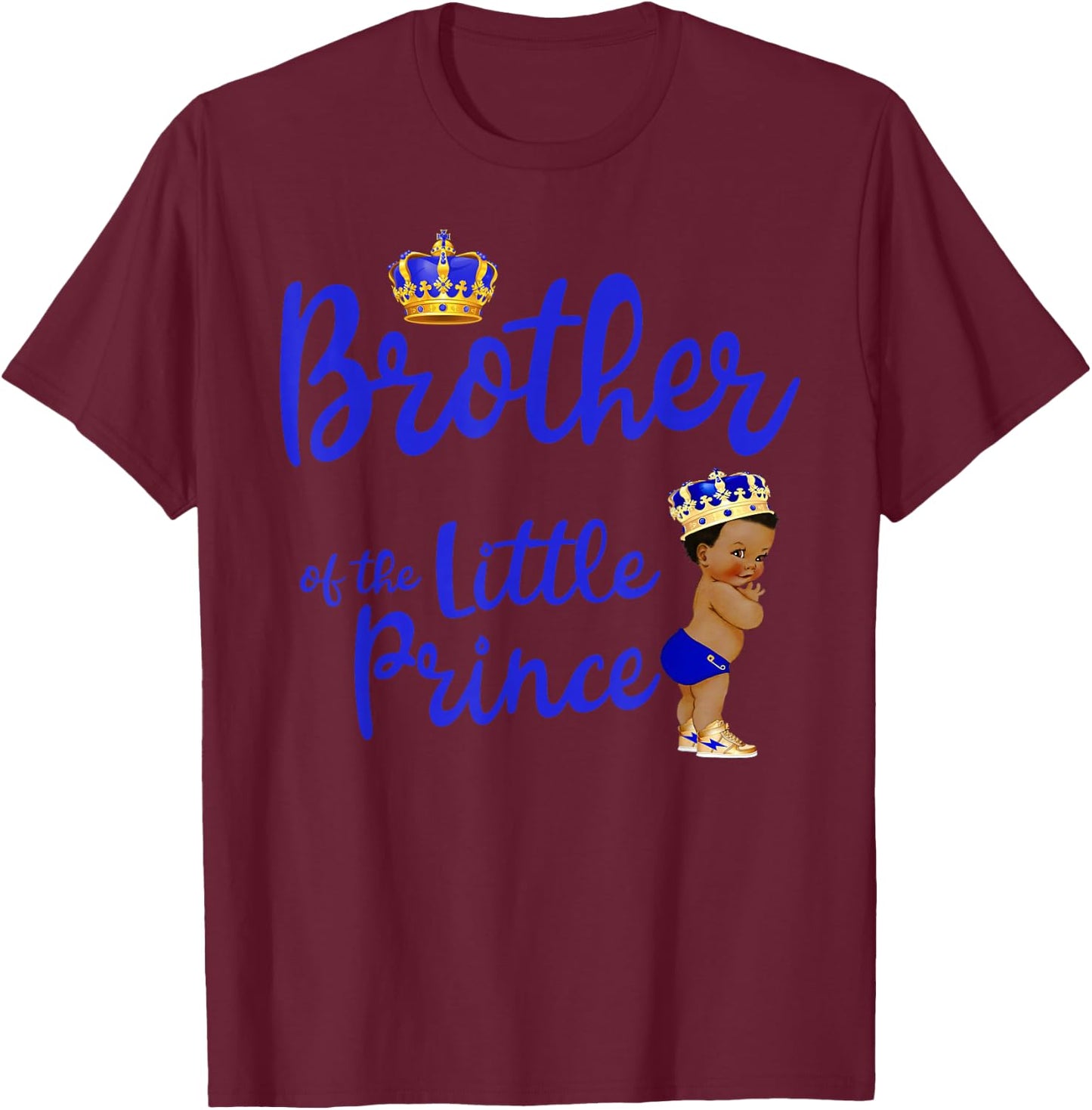 Brother Of The Birthday Prince Boy Bday Party Idea T-Shirt - T-Shirt | Maroon