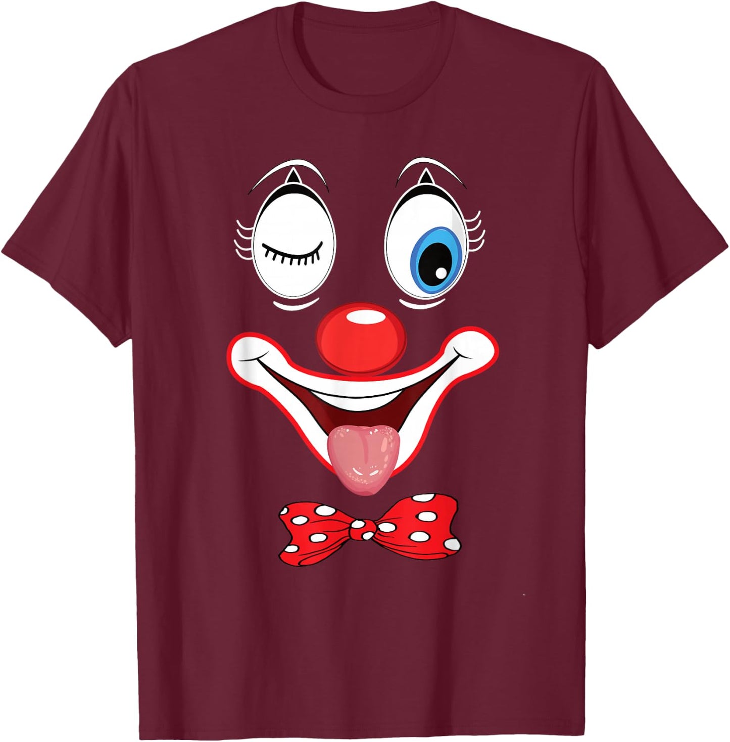 Carnival Clown Face Circus Costume Kids Men Women Carnivals T-Shirt - T-Shirt | Maroon