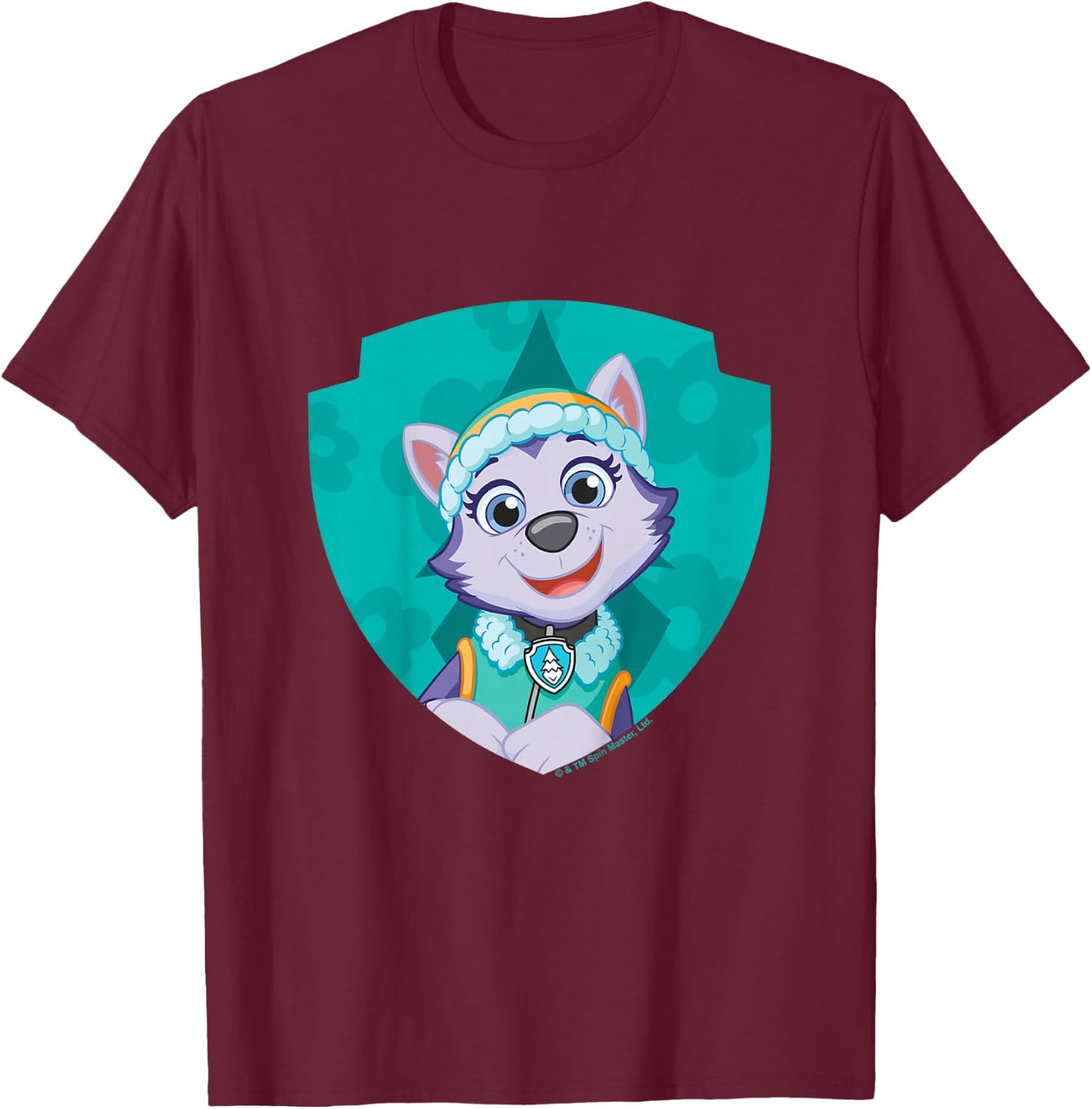 PAW Patrol Everest Big Chest Shield Emblem T-Shirt - T-Shirt | Maroon