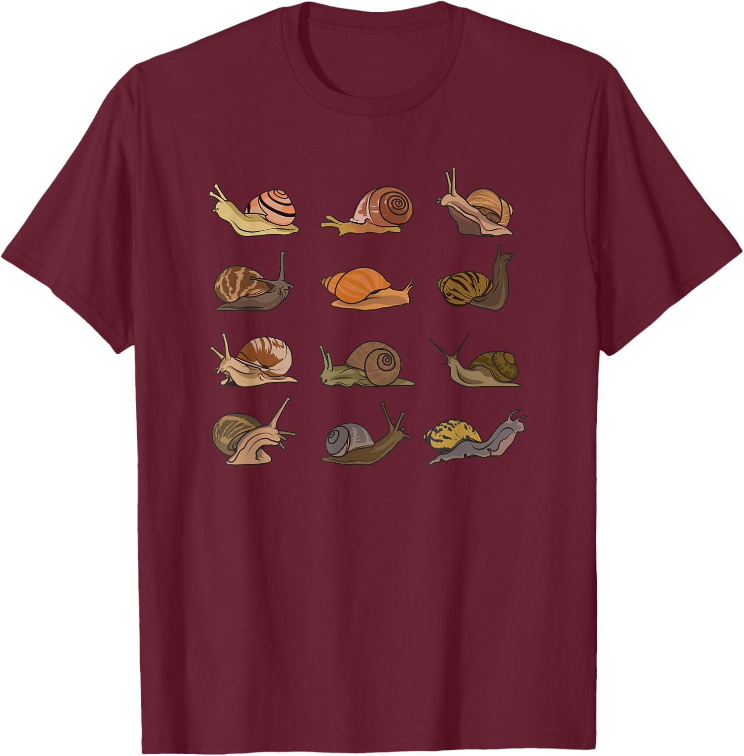 Snail Design Women Insect Snail Themed Snail Lover T-Shirt - T-Shirt | Maroon