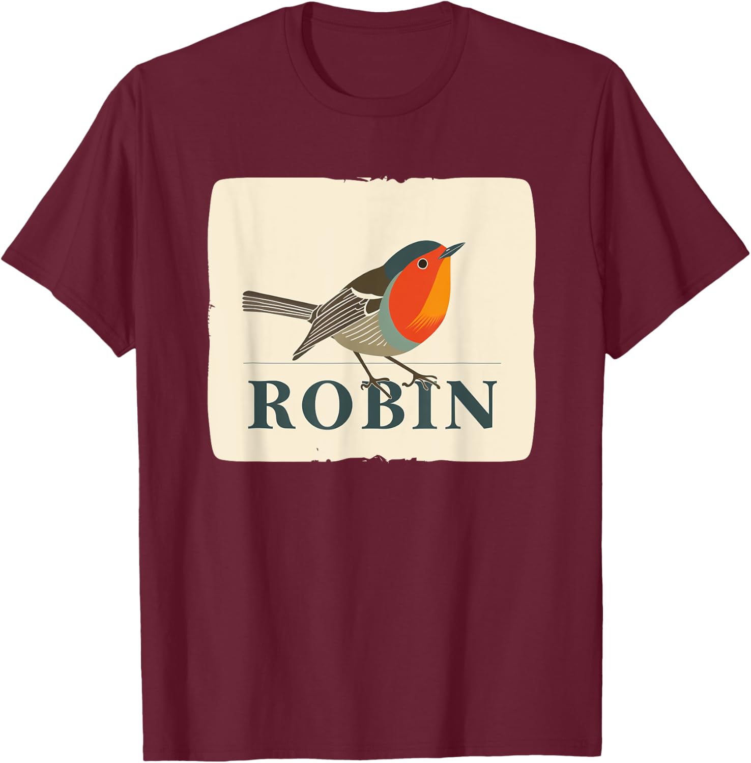 Awesome vibrant Robin Bird for colorful Animals Lovers T-Shirt - T-Shirt | Maroon