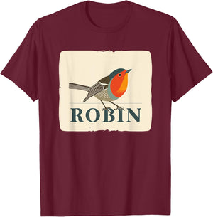 Awesome vibrant Robin Bird for colorful Animals Lovers T-Shirt - T-Shirt | Maroon