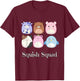 Squish Mallow Squad! Cow, Cat, Bird Stuffed Animal Plush Toy T-Shirt - T-Shirt | Maroon