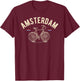 Vintage Bicycle Amsterdam Netherlands | Bike Lover T-Shirt - T-Shirt | Maroon