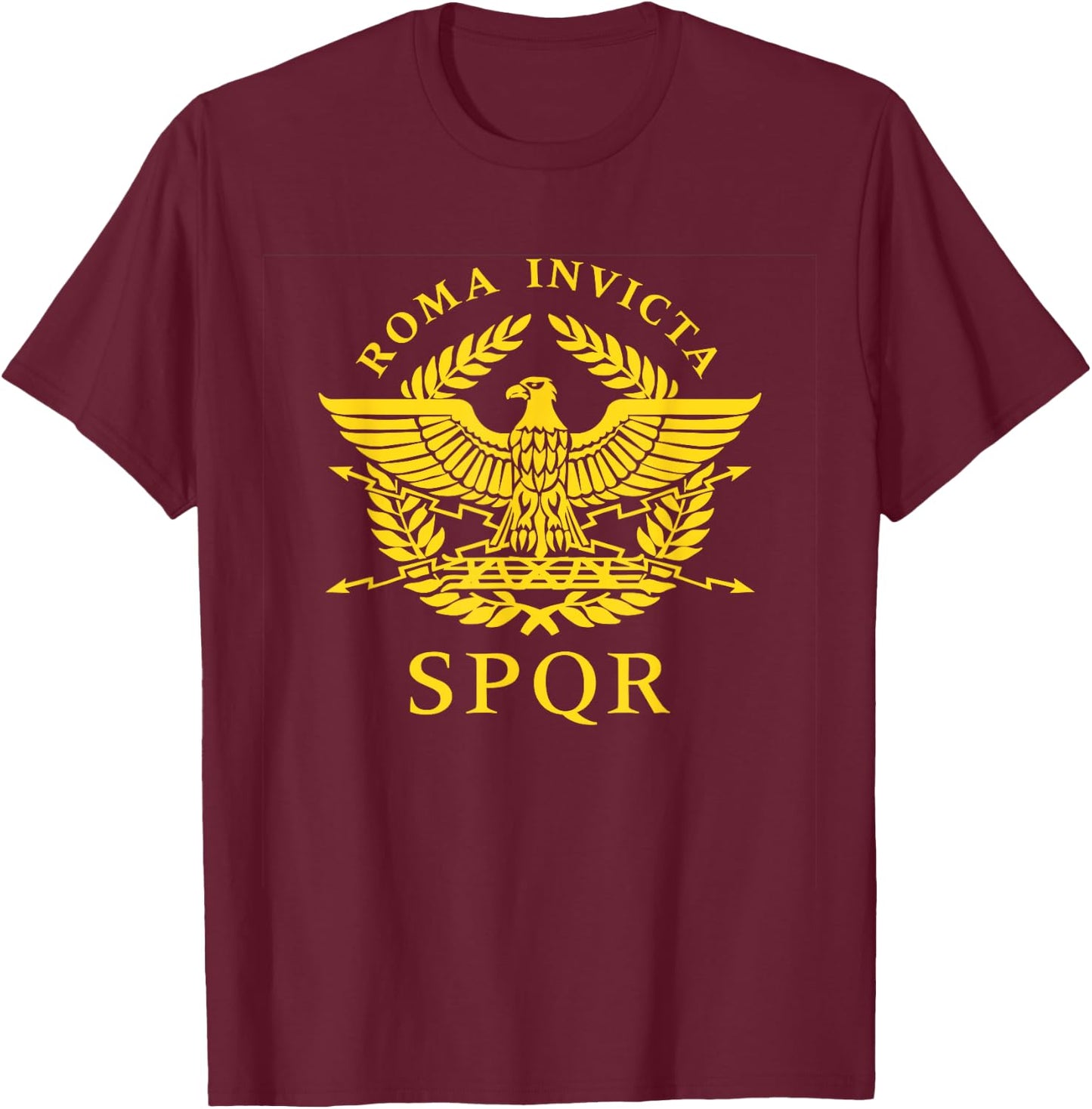 Roma Invicta SPQR Roman Eagle T-Shirt - T-Shirt | Maroon