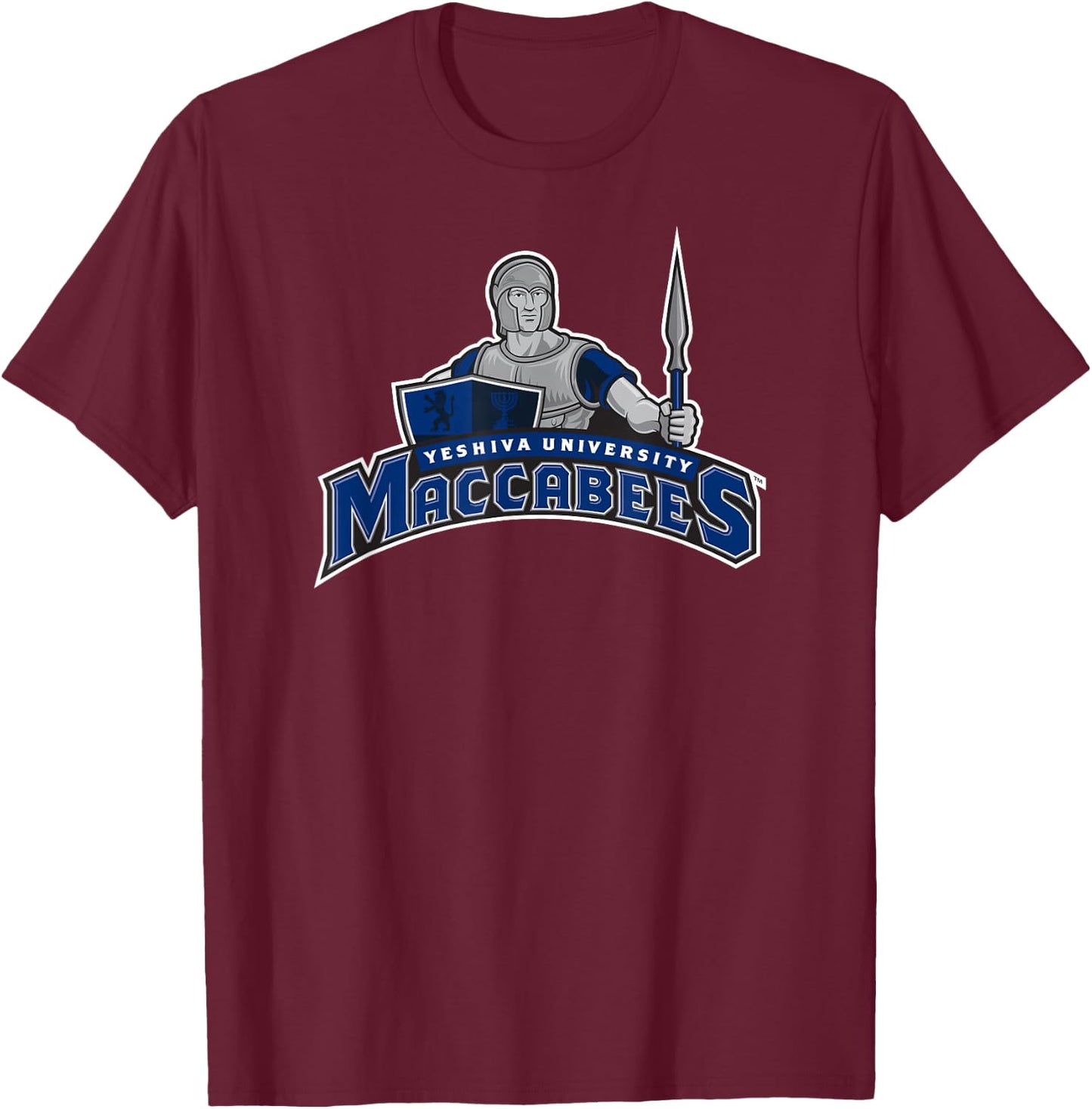 Yeshiva University Maccabees Logo T-Shirt - T-Shirt | Maroon