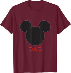 Disney Mickey Mouse Dad Family Small T-Shirt - T-Shirt | Maroon