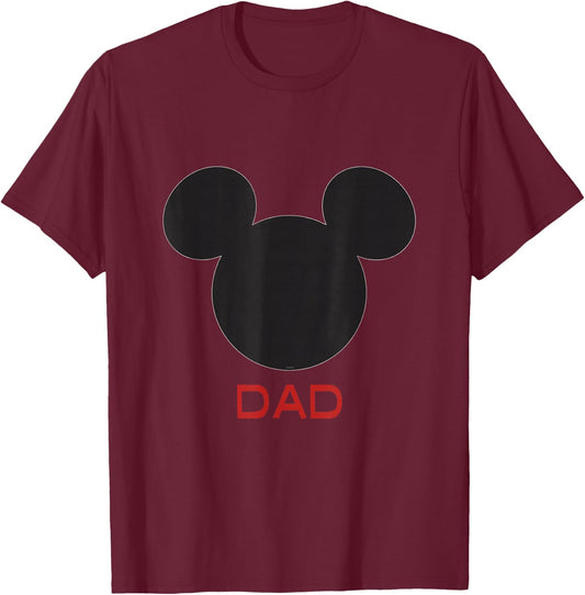 Disney Mickey Mouse Dad Family Small T-Shirt - T-Shirt | Maroon