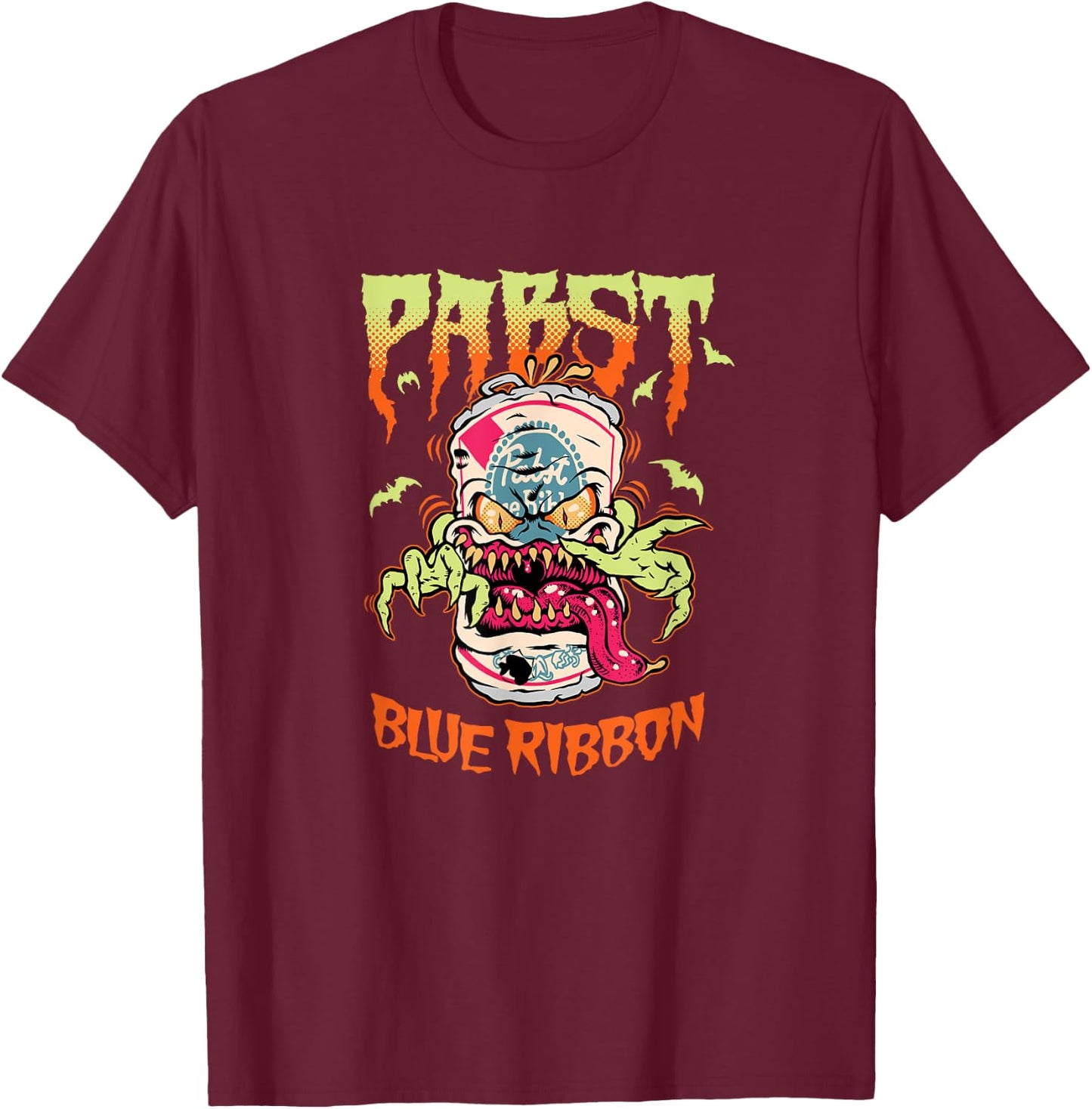 Pabst Blue Ribbon | Halloween Creature Can T-Shirt - T-Shirt | Maroon