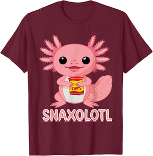 Cute Snaxolotl Kawaii Pink Axolotl Food Sweets Men Kids T-Shirt - T-Shirt | Maroon