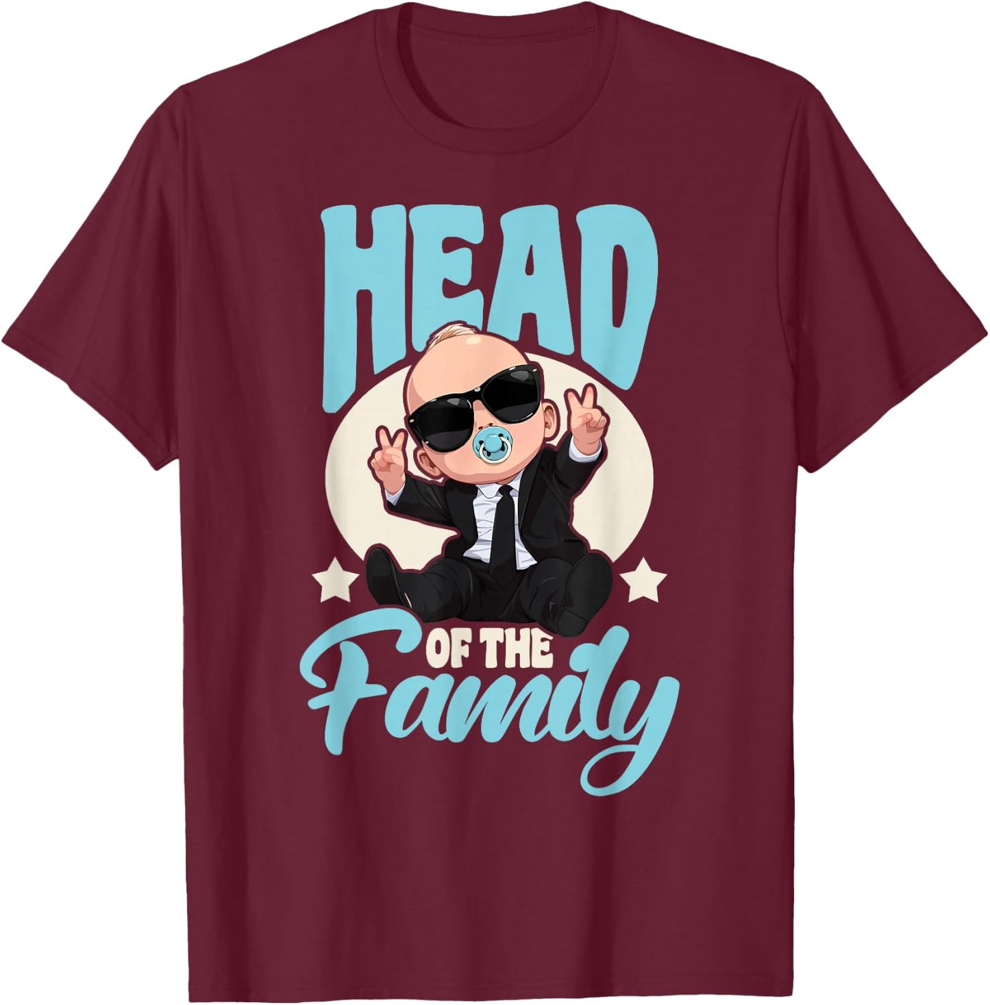 Baby Boss Head of The Family Like A Boss Kids T-Shirt - T-Shirt | Maroon