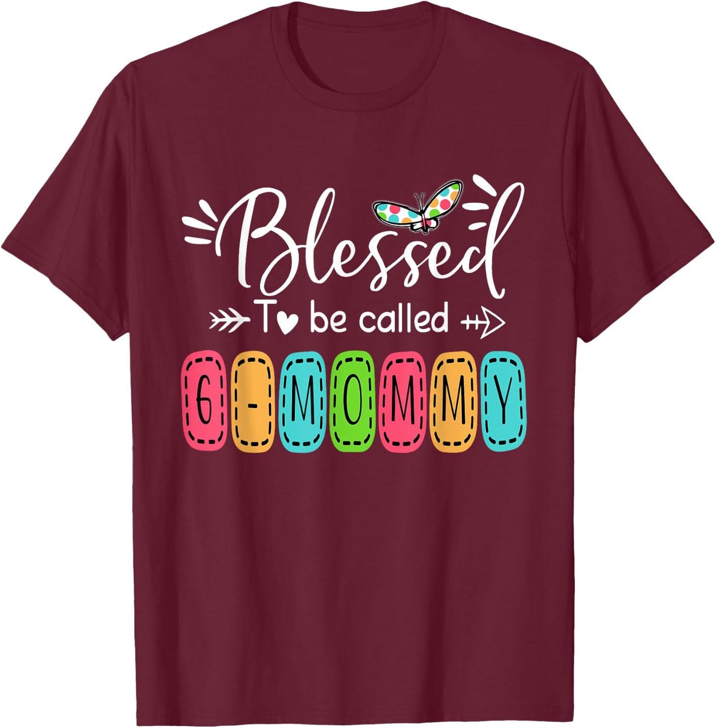 Blessed To Be Called Gmommy Stitch Patch, Gift T-Shirt - T-Shirt | Maroon