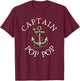 Captain Pop-Pop Boat Sailing Boating Grandpa Anchor PopPop T-Shirt - T-Shirt | Maroon