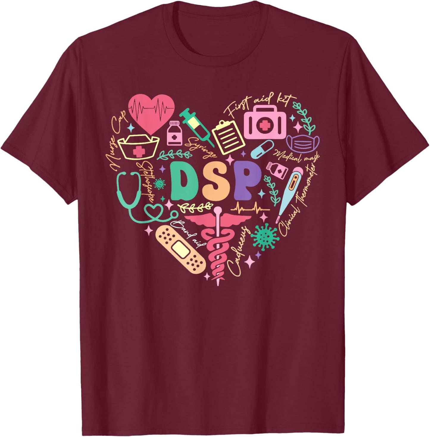 Cute DSP Day Shirt Heart Appreciation Day Gift T-Shirt - T-Shirt | Maroon