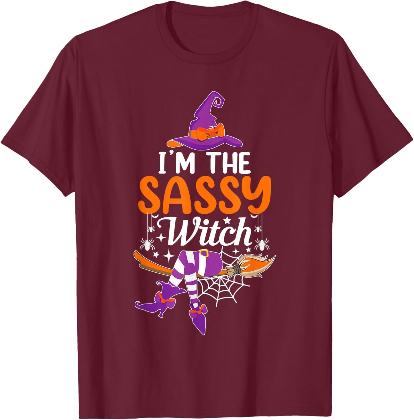 I'm the Sassy Witch Funny Halloween Family Matching T-Shirt - T-Shirt | Maroon