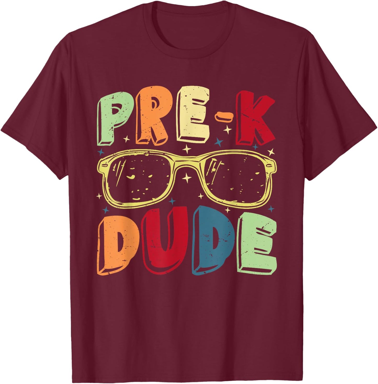 Pre-K Dude First Day of Preschool Back to School Pre-K Kids T-Shirt - T-Shirt | Maroon