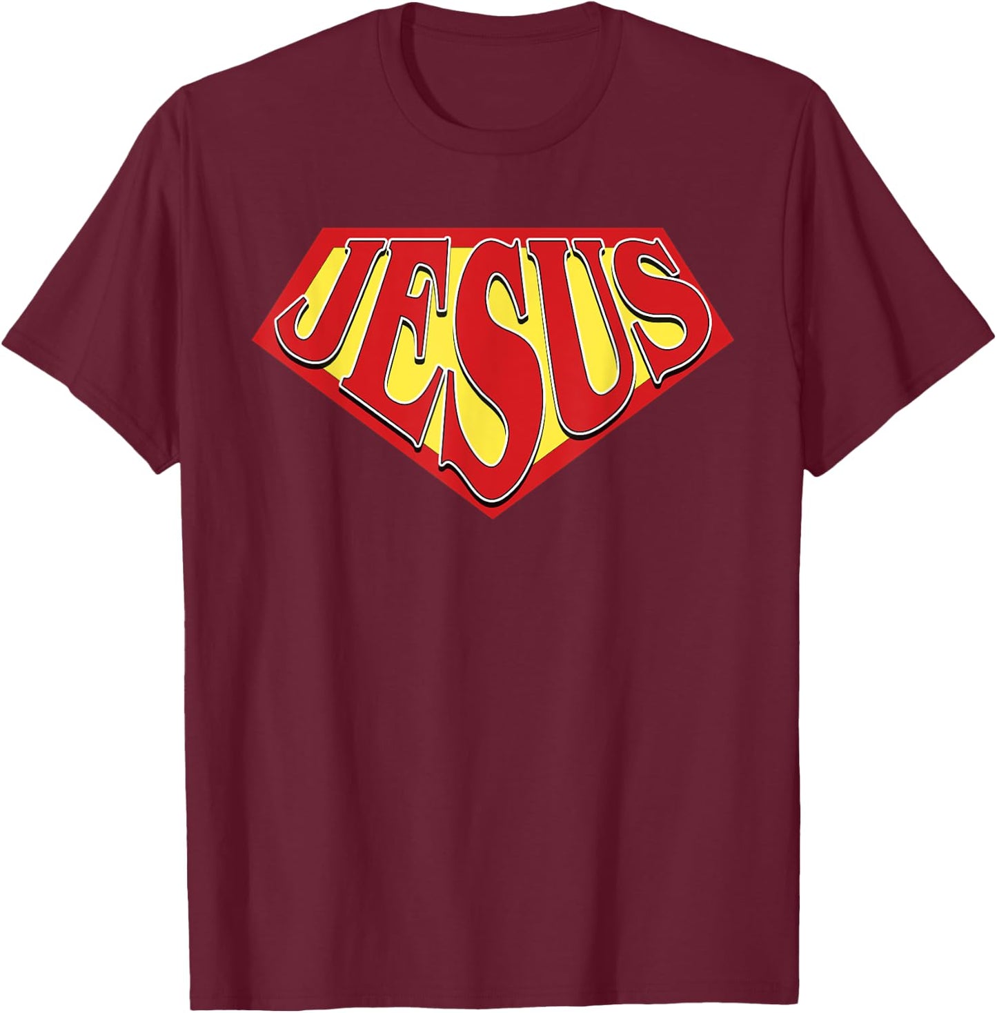Christian Bodybuilding Powered by Jesus for Weightlifting T-Shirt - T-Shirt | Maroon