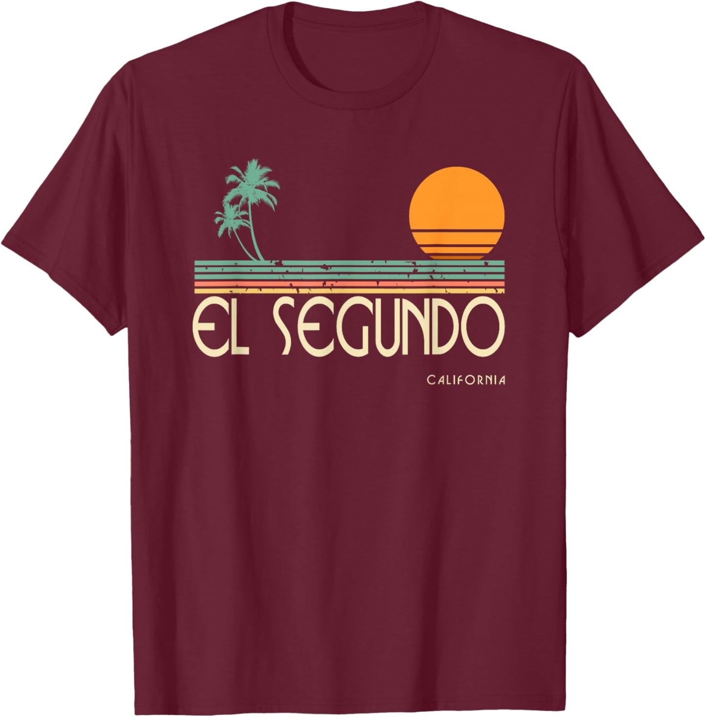Vintage El Segundo California T-Shirt - T-Shirt | Maroon