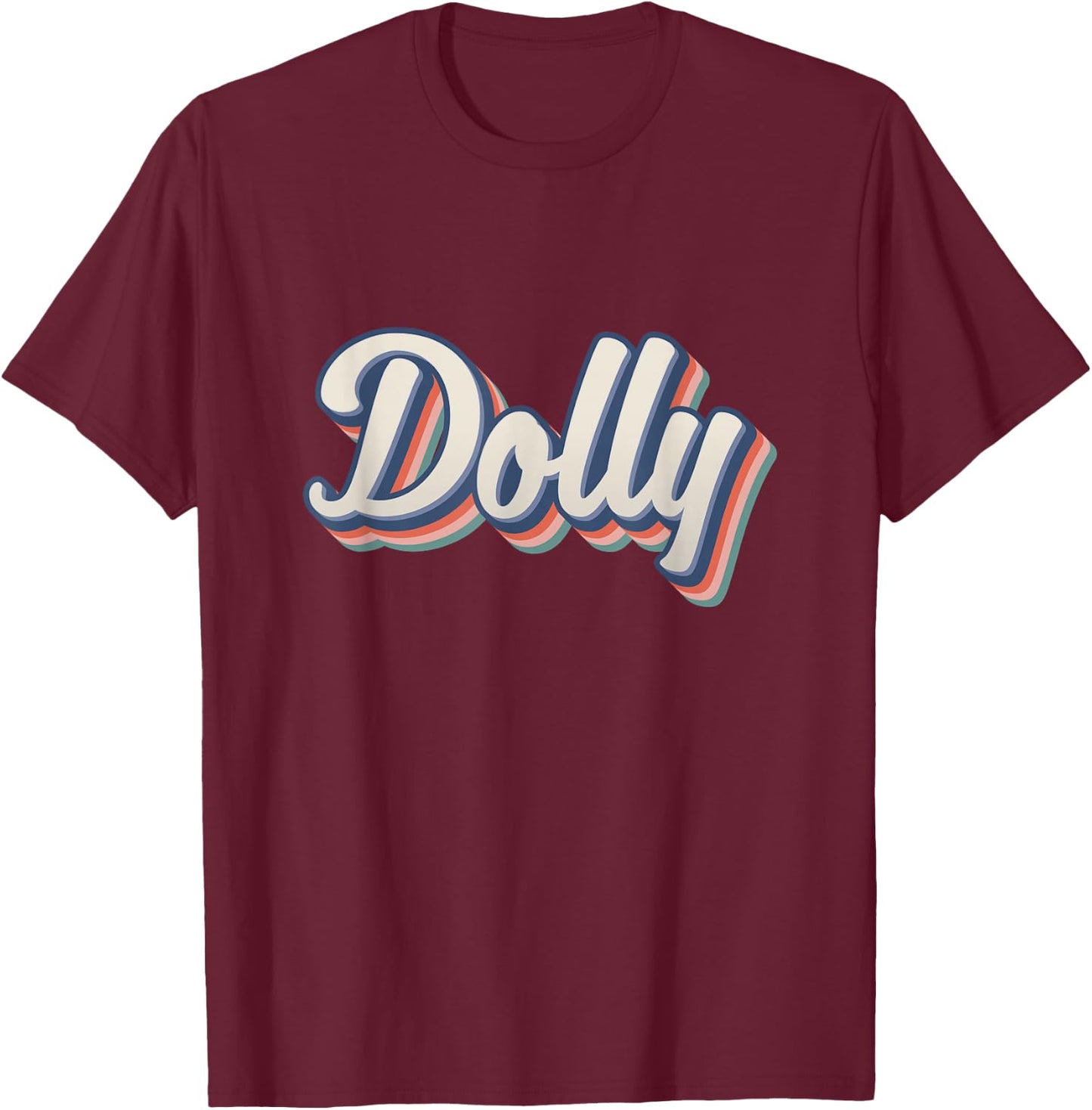 Dolly Merch Youth Vintage Women First Name Dolly T-Shirt - T-Shirt | Maroon