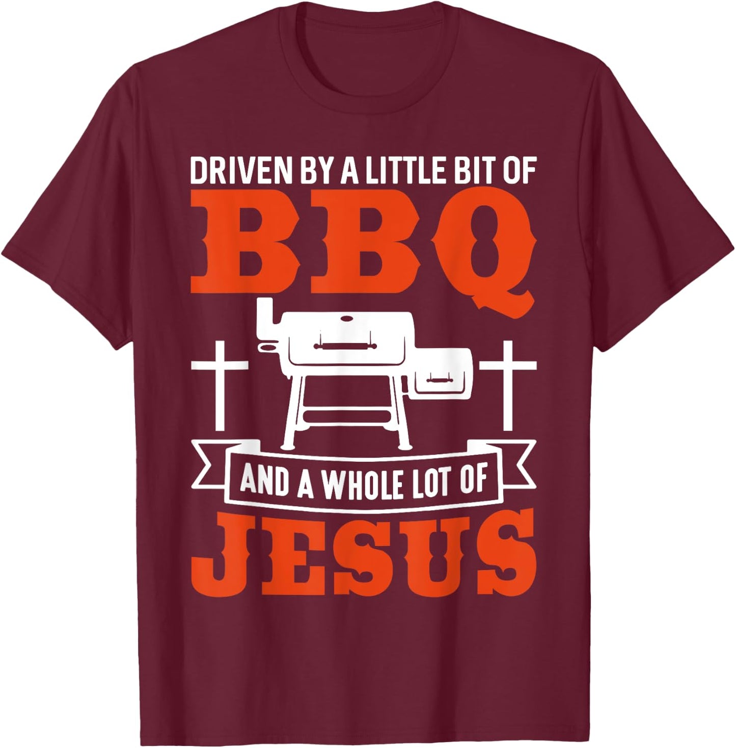 BBQ Jesus Shirt Barbecue BBQing Funny Christian Barbecue T-Shirt - T-Shirt | Maroon
