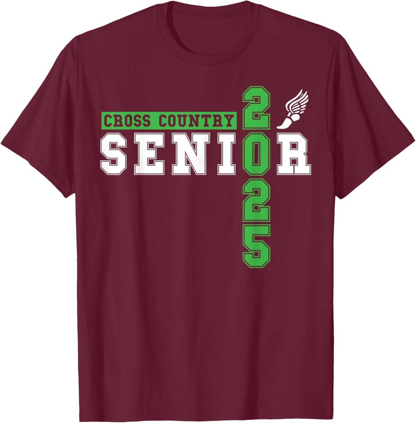 Cross Country Senior Night Senior 2025 Graduation Party 22 T-Shirt - T-Shirt | Maroon