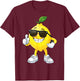 Happy Lemon Wearing Sunglasses Halloween Costume T-Shirt - T-Shirt | Maroon
